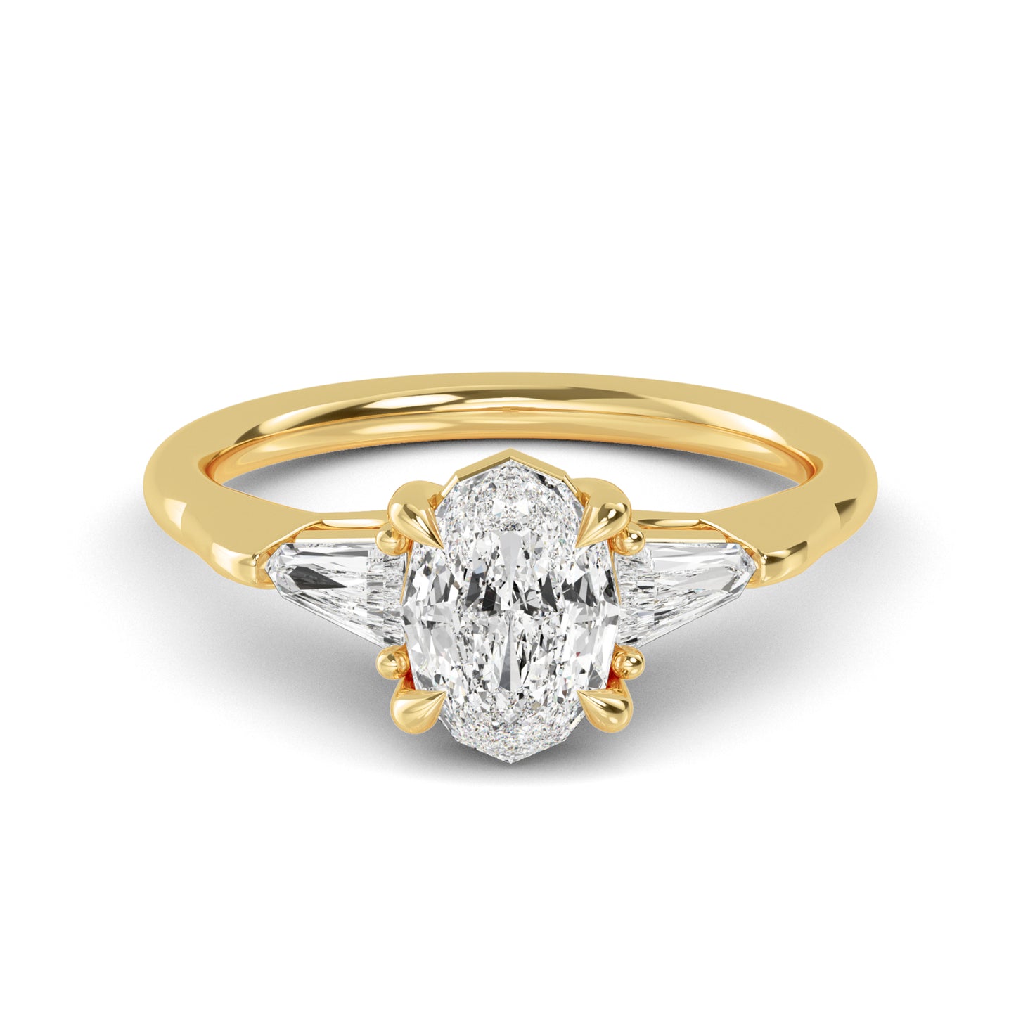 Oval Bullet Solitaire Ring
