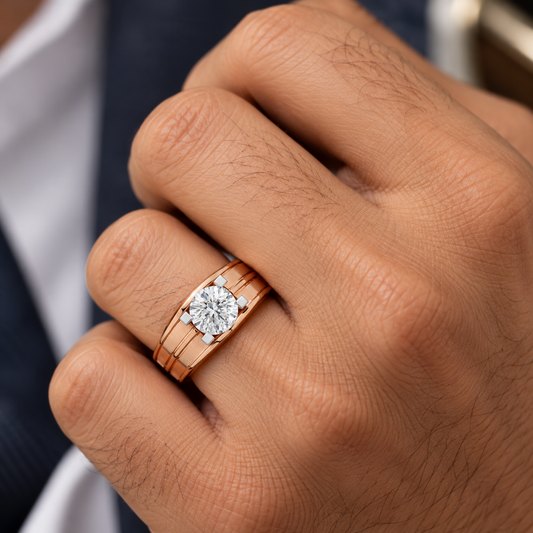 Handsome Men's Solitaire Ring