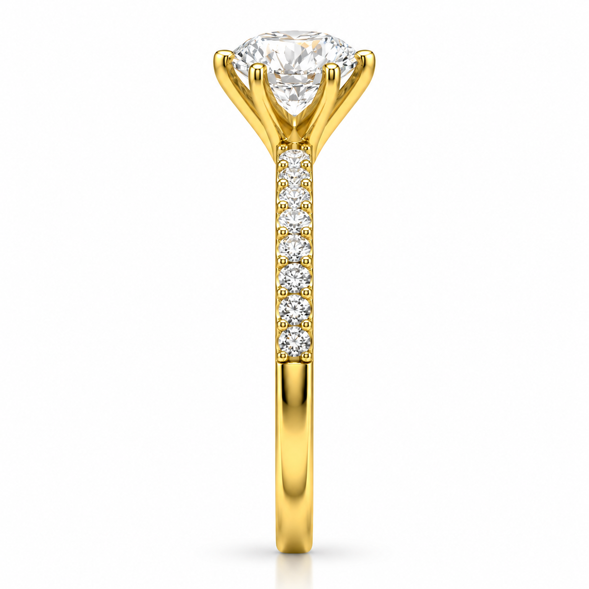 Round 6 Prong Pave Set