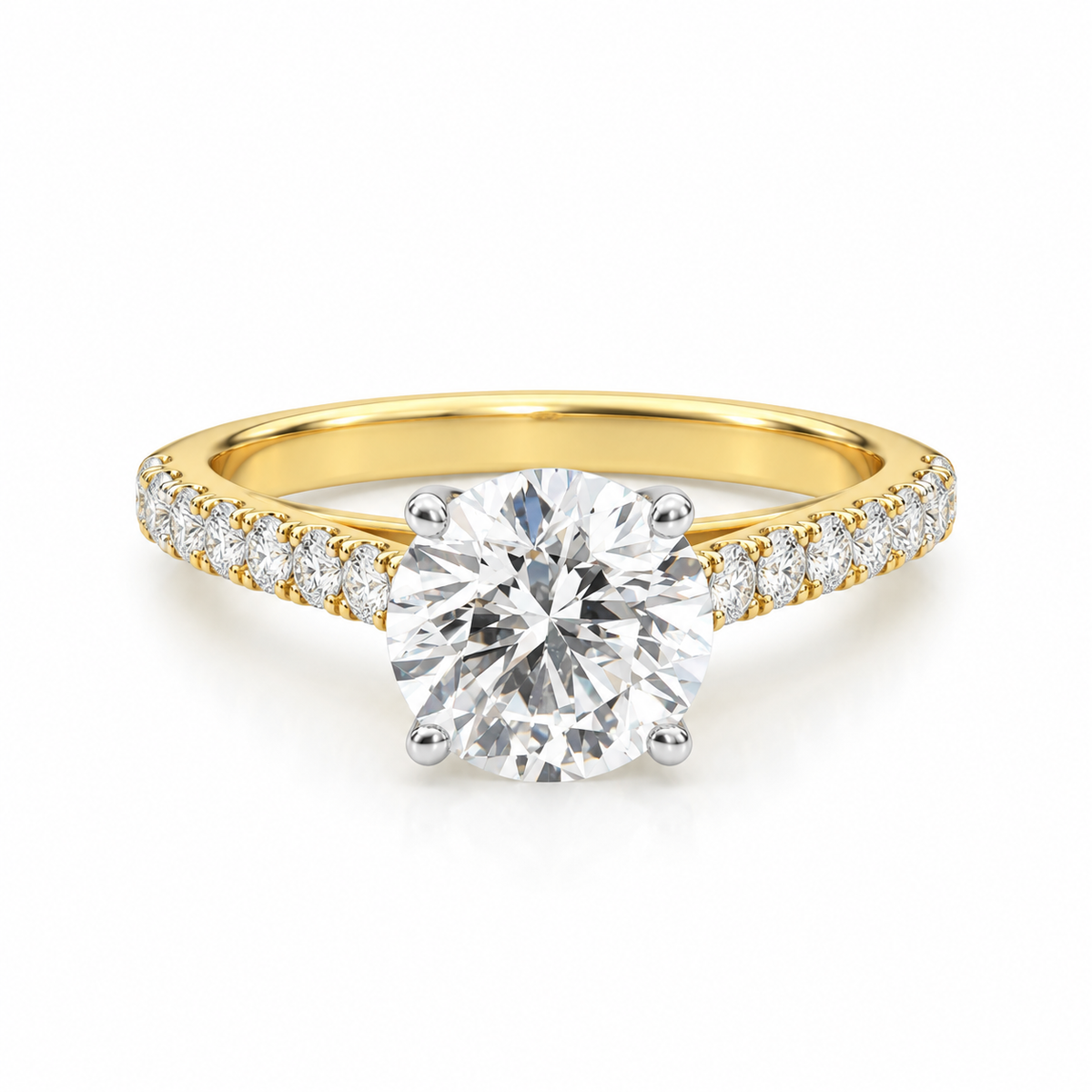 Round Pave Cathedral set