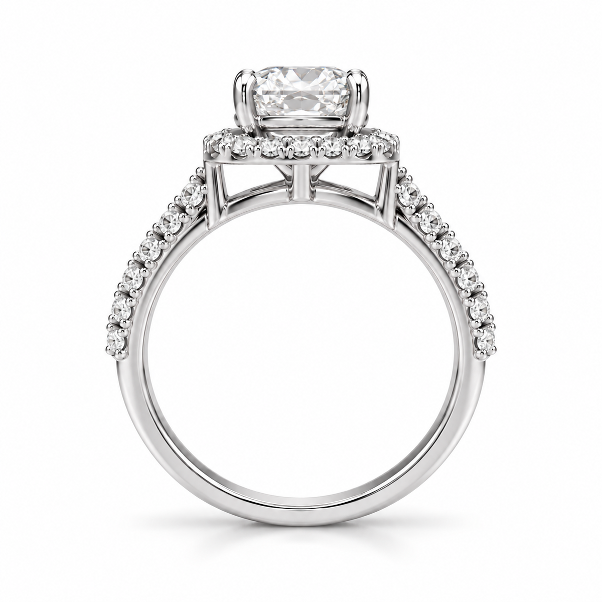 Round Halo Double Pave
