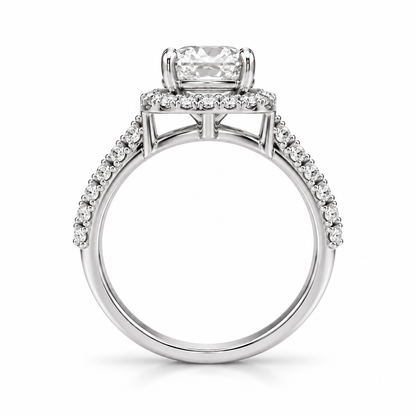 Round Halo Double Pave