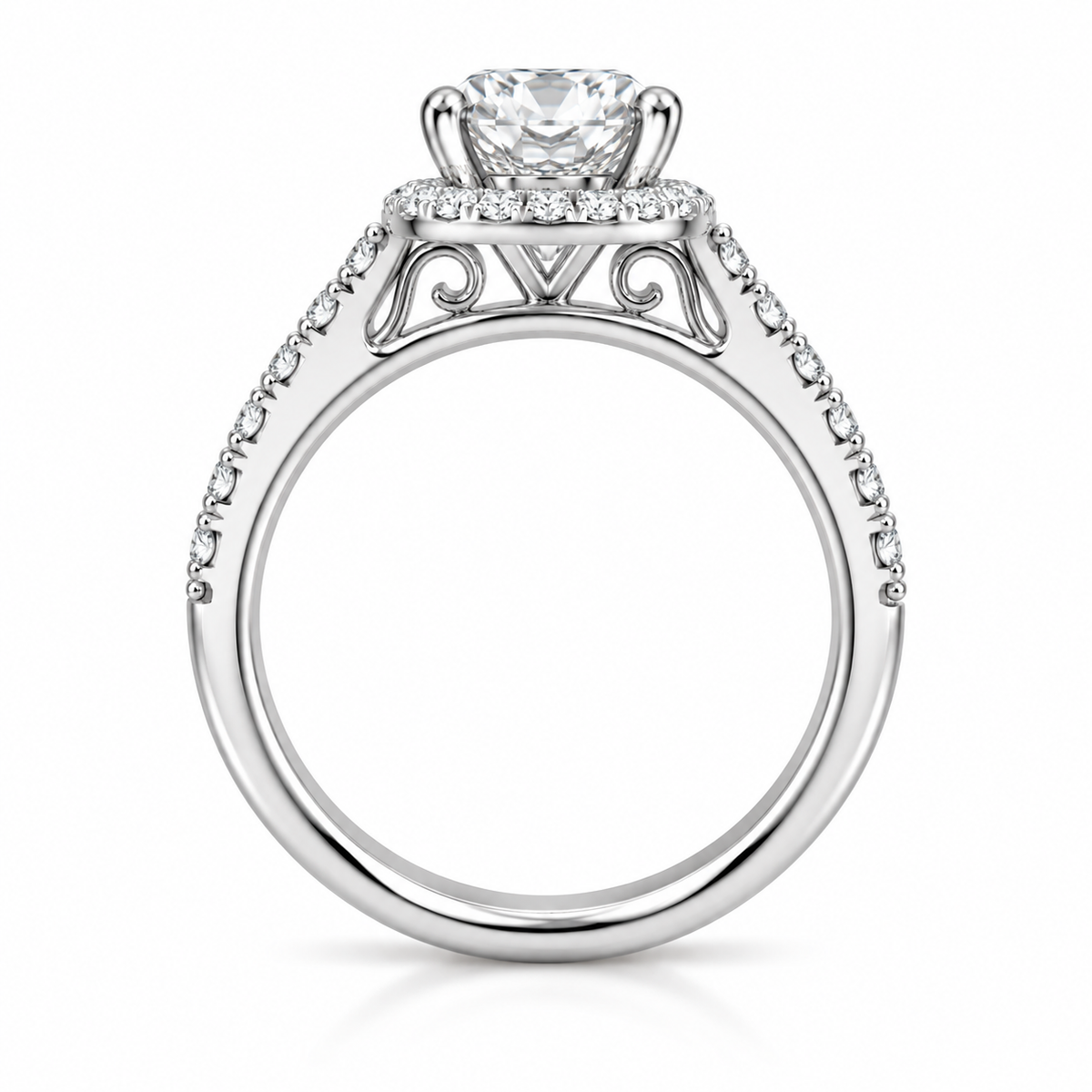 Round Halo Pave Set