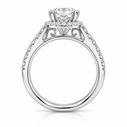 Round Halo Pave Set