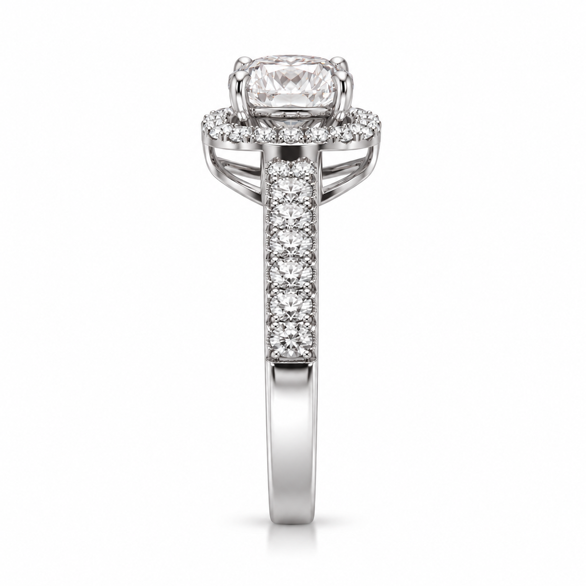 Round Halo Double Pave