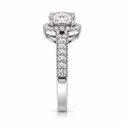 Round Halo Double Pave