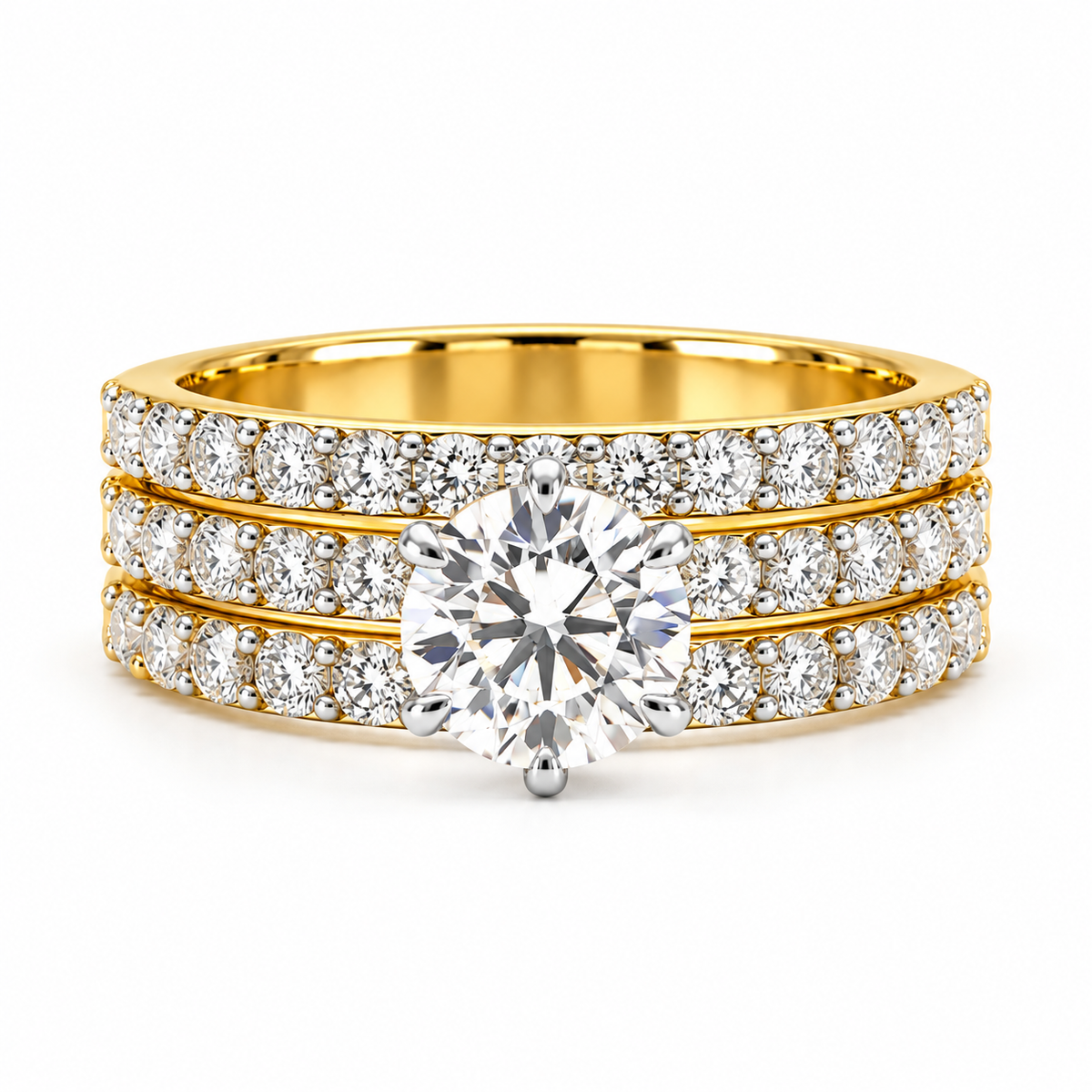 Round Triple Pave set