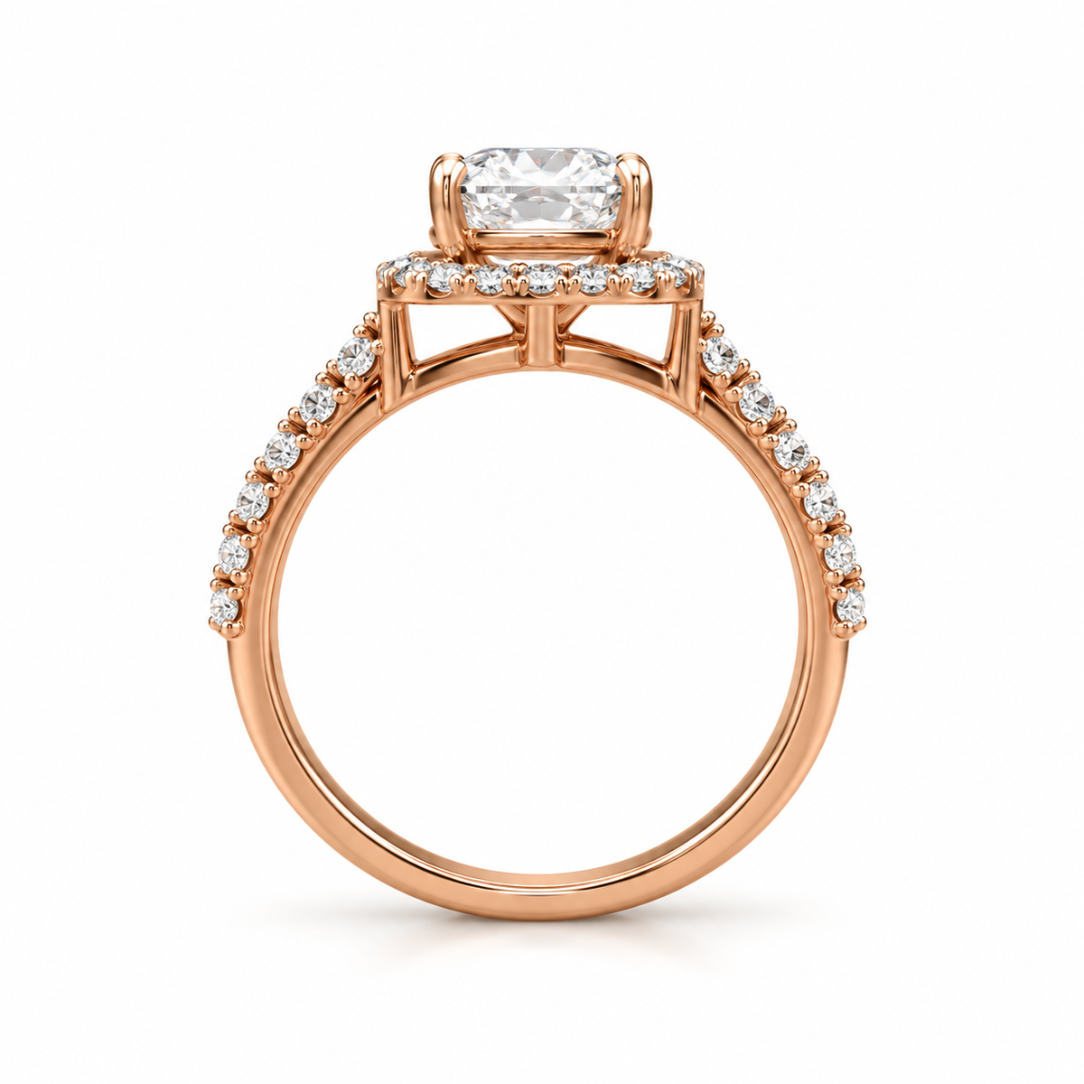 Round Halo Double Pave