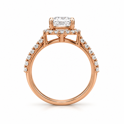 Round Halo Double Pave
