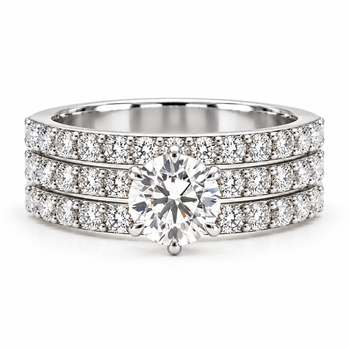 Round Triple Pave set
