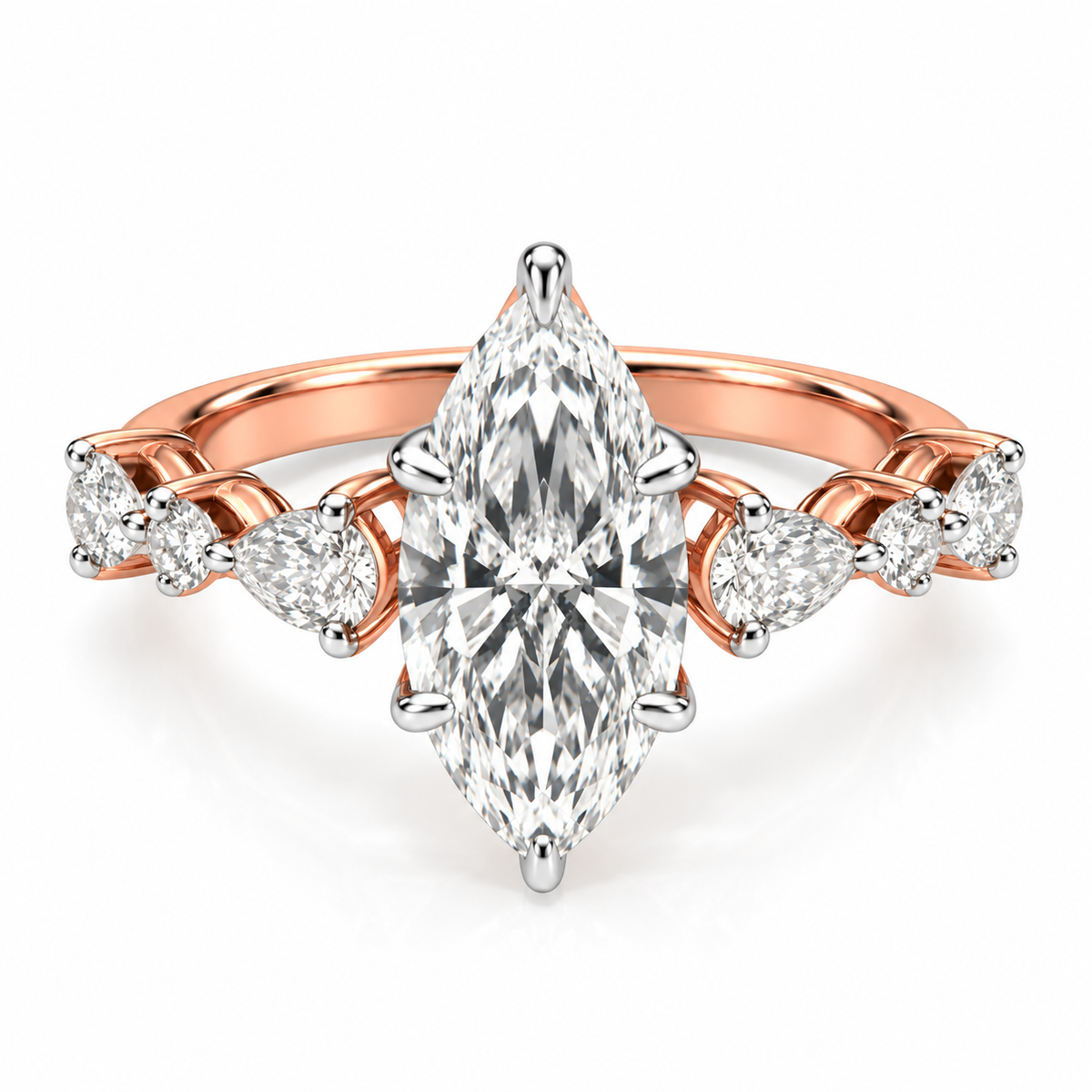Marquise Pear Round sides