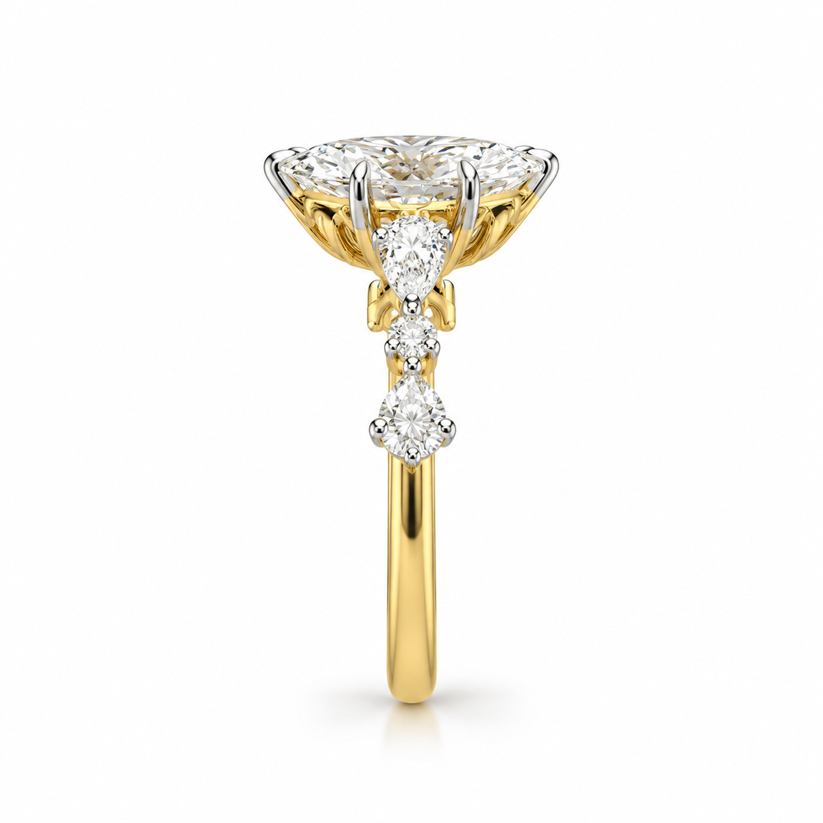 Marquise Pear Round sides