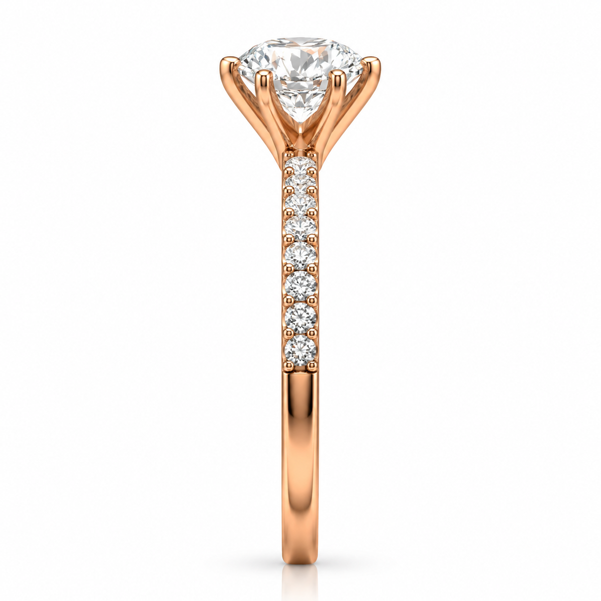 Round 6 Prong Pave Set