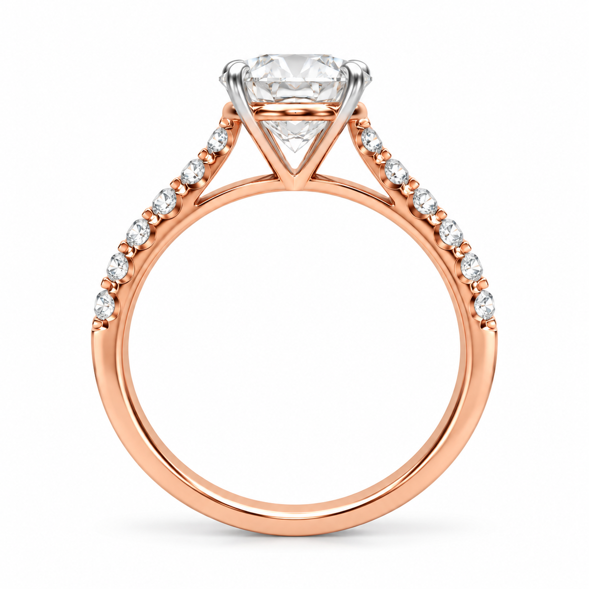 Round Pave Cathedral set