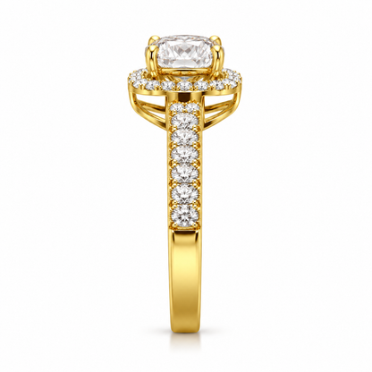 Round Halo Double Pave