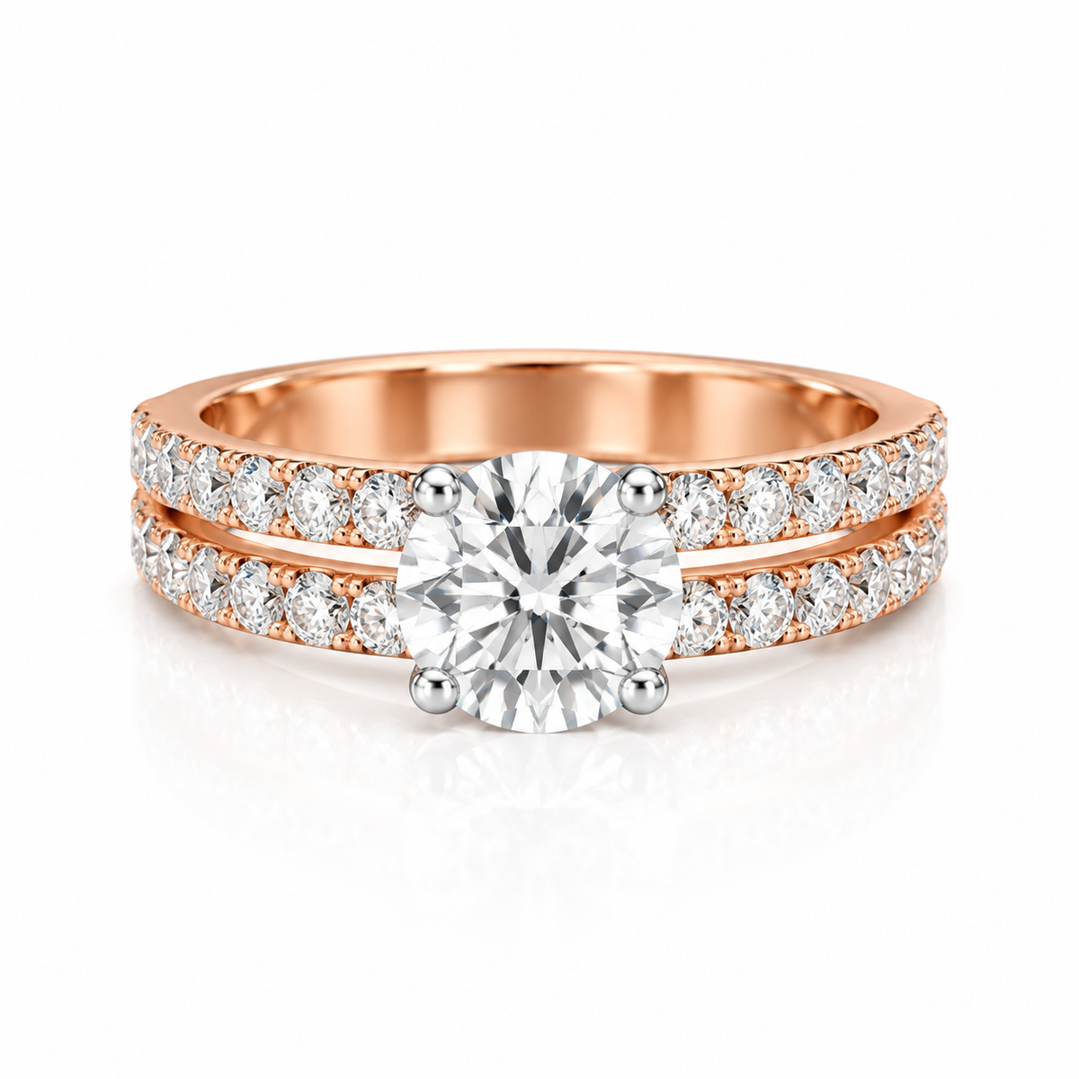 Round Double Pave set