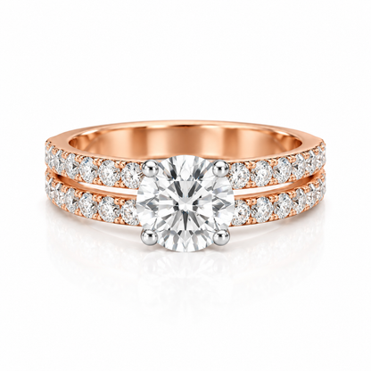Round Double Pave set