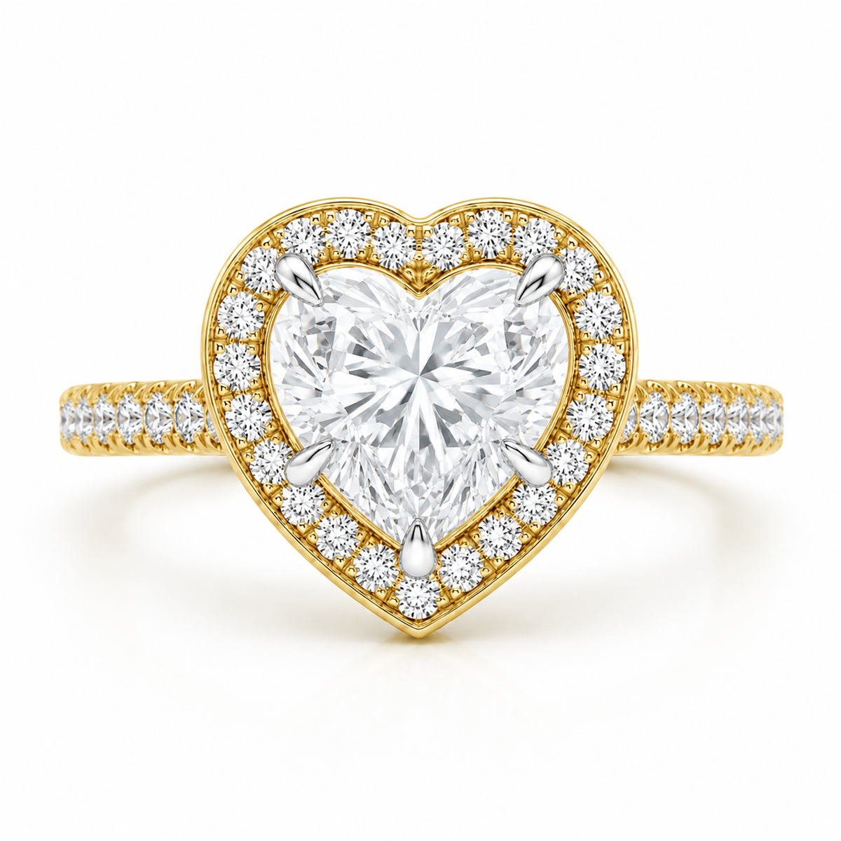Heart Halo Pave set