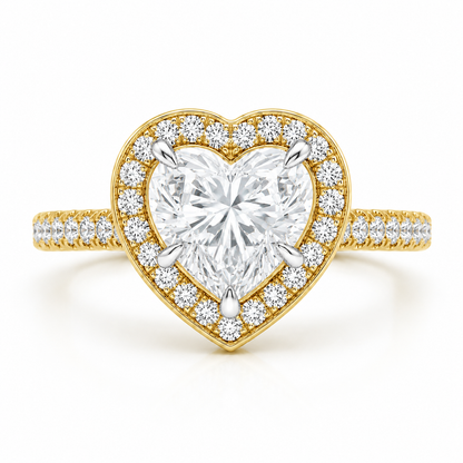 Heart Halo Pave set