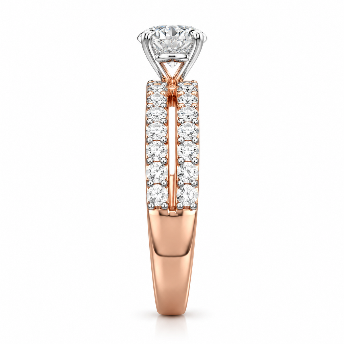 Round Double Pave set