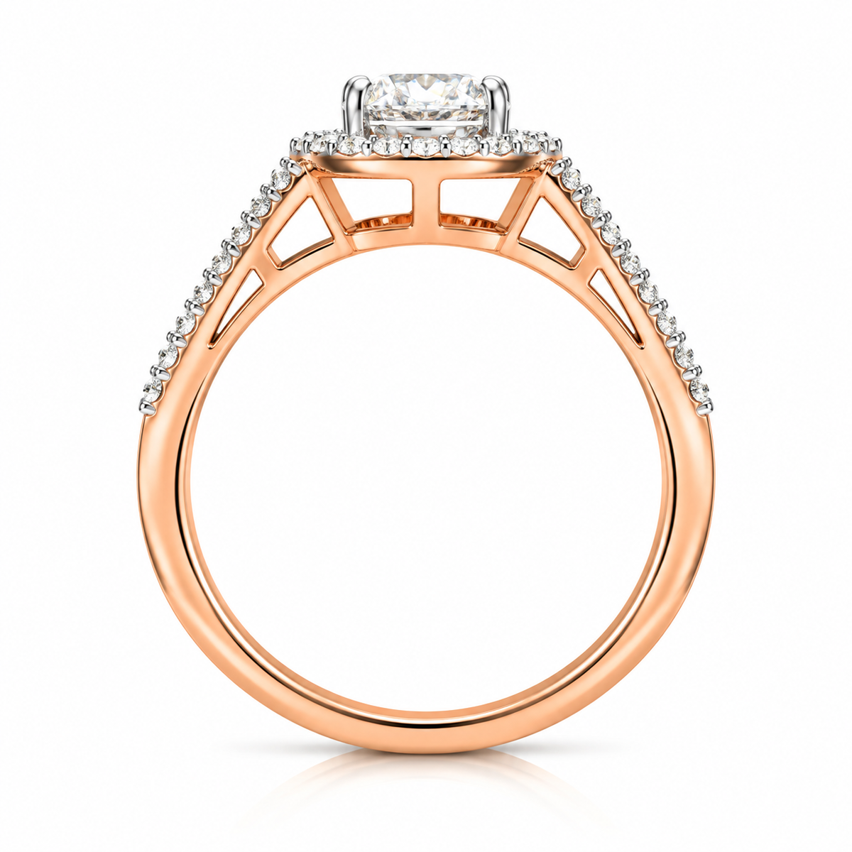 Round Halo Friple Pave