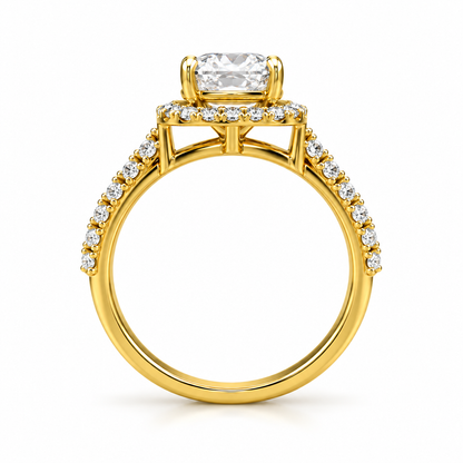 Round Halo Double Pave