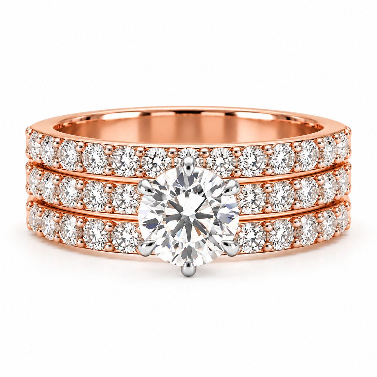 Round Triple Pave set