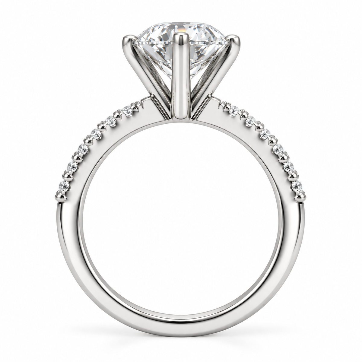 Round 6 Prong Pave Set