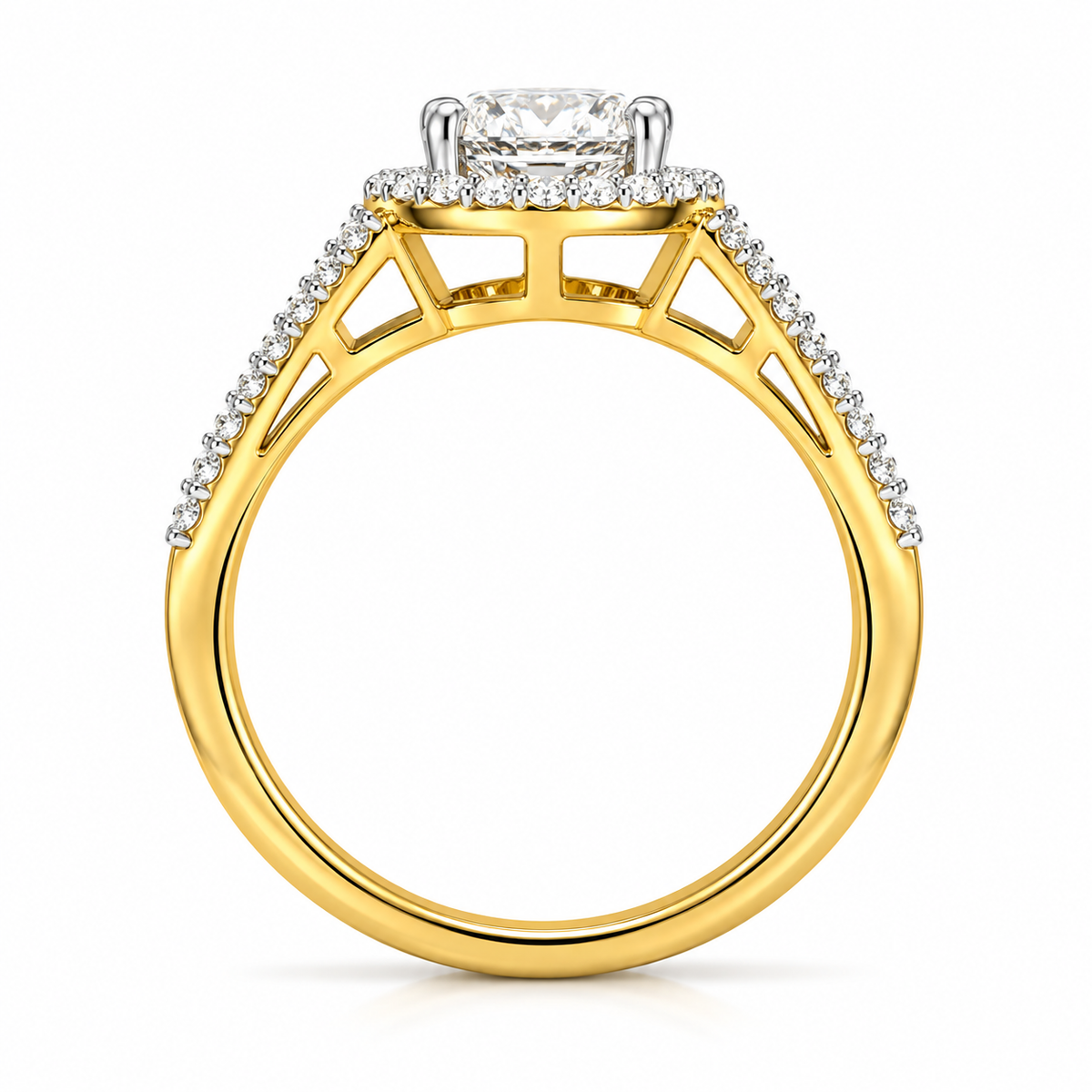 Round Halo Friple Pave