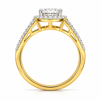 Round Halo Friple Pave