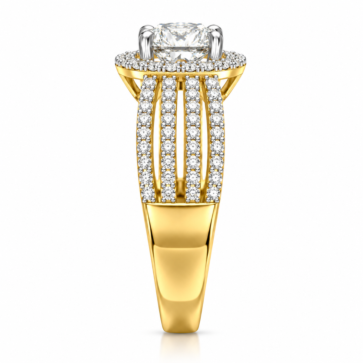 Round Halo Friple Pave