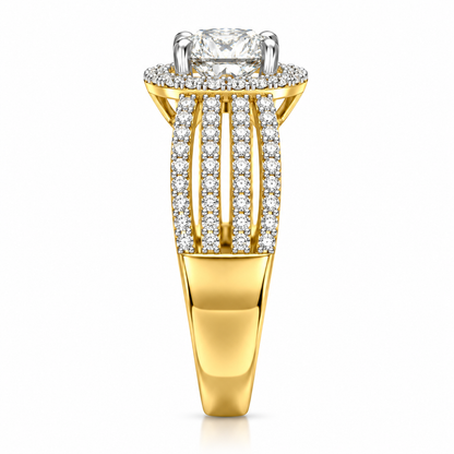 Round Halo Friple Pave