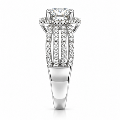 Round Halo Friple Pave