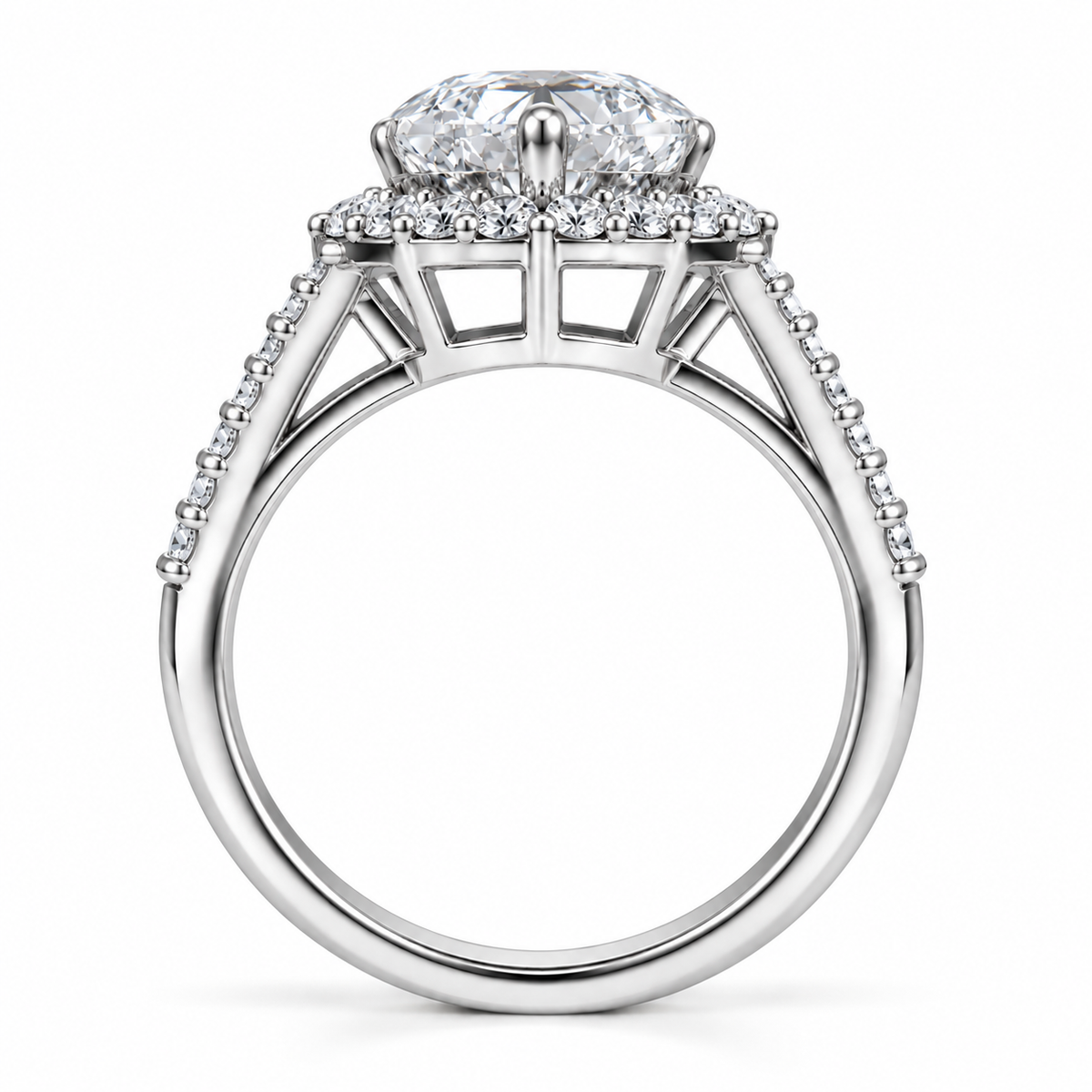 Heart Halo Pave set
