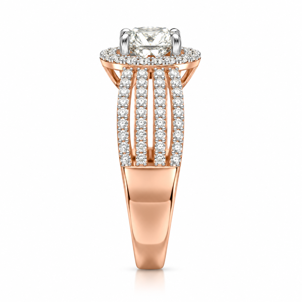Round Halo Friple Pave