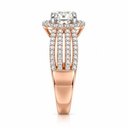 Round Halo Friple Pave
