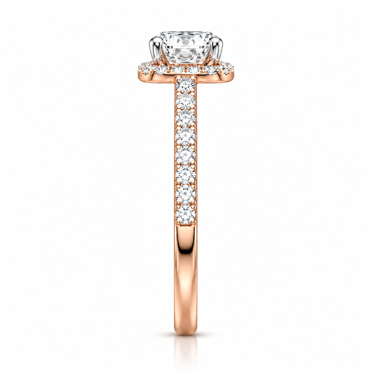 Round Halo Pave Set