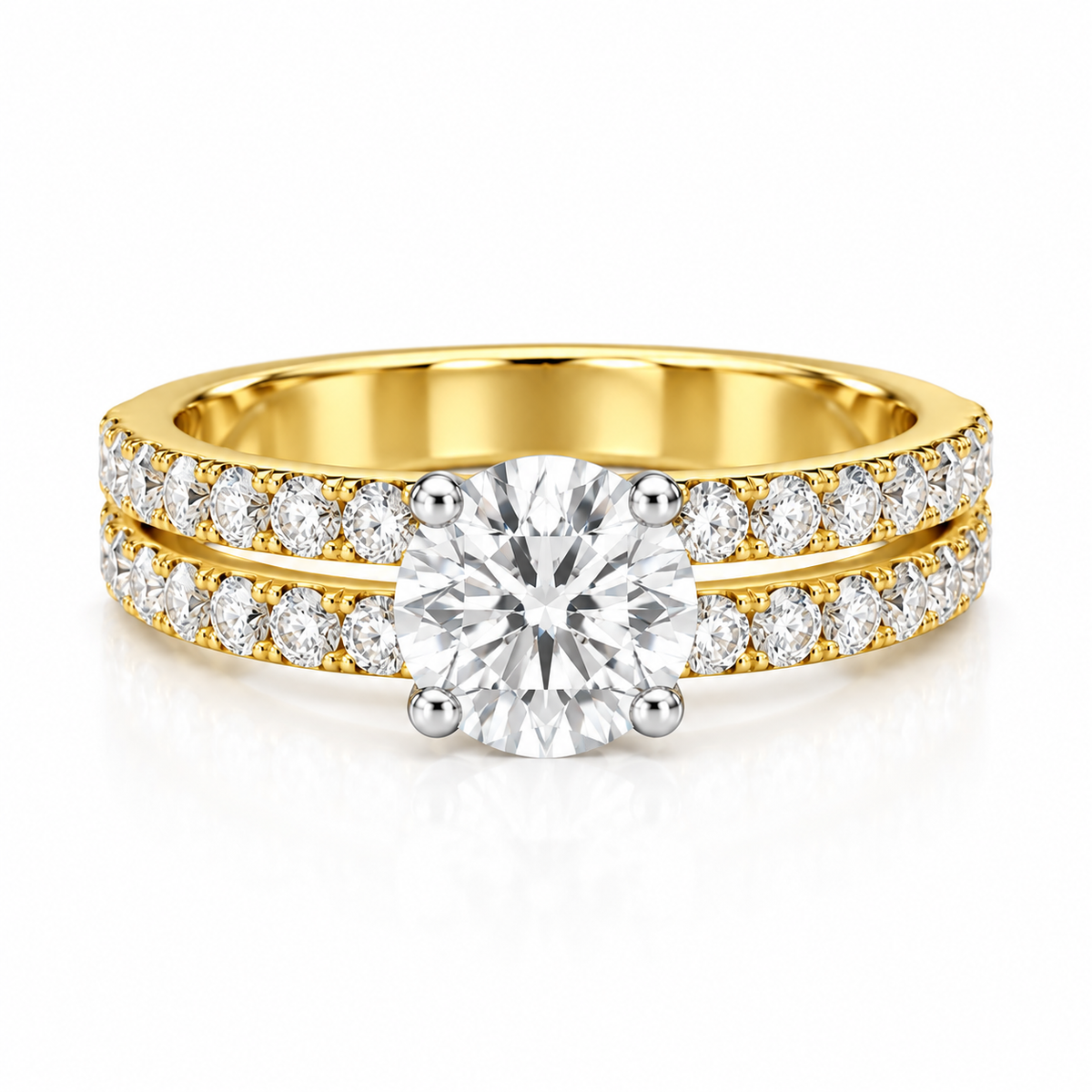 Round Double Pave set