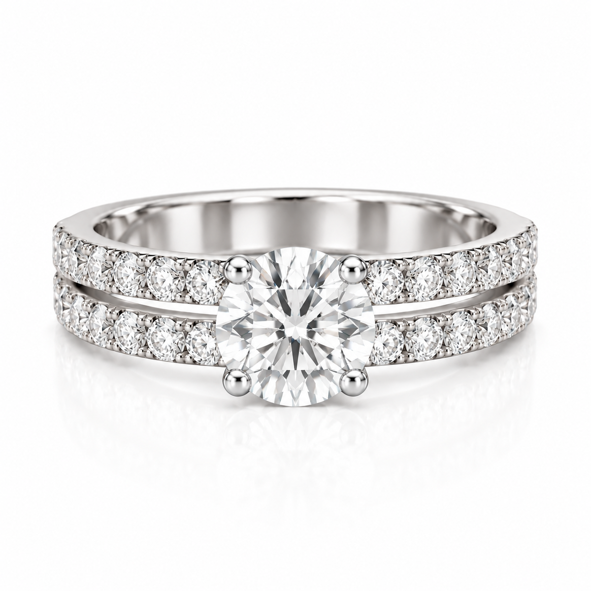 Round Double Pave set