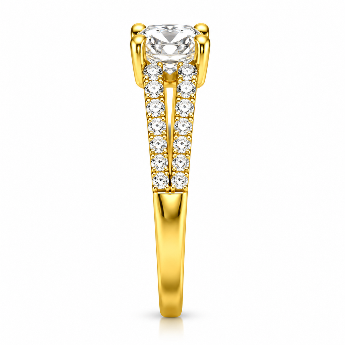 Round Split Pave