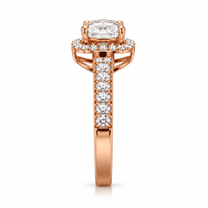 Round Halo Double Pave