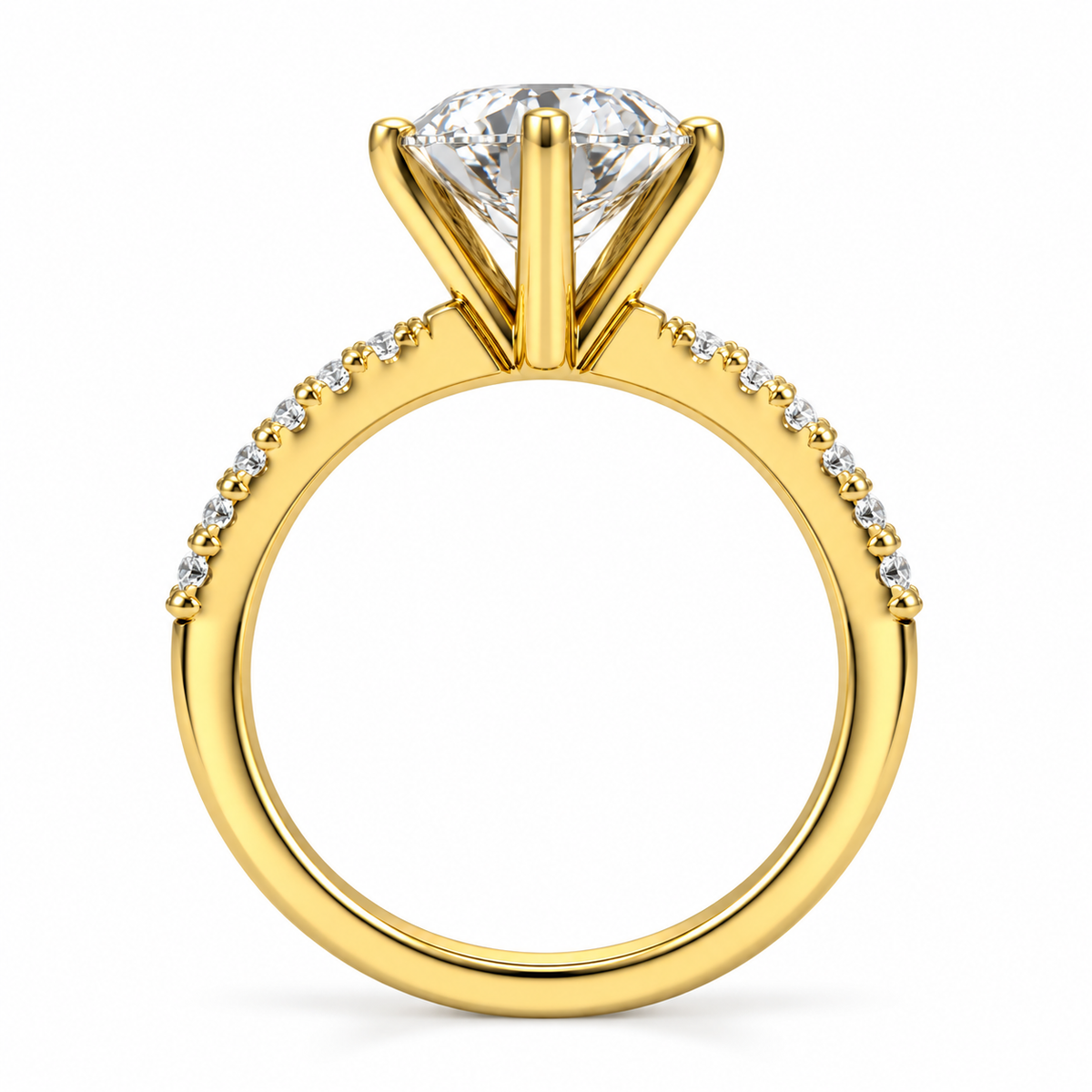 Round 6 Prong Pave Set