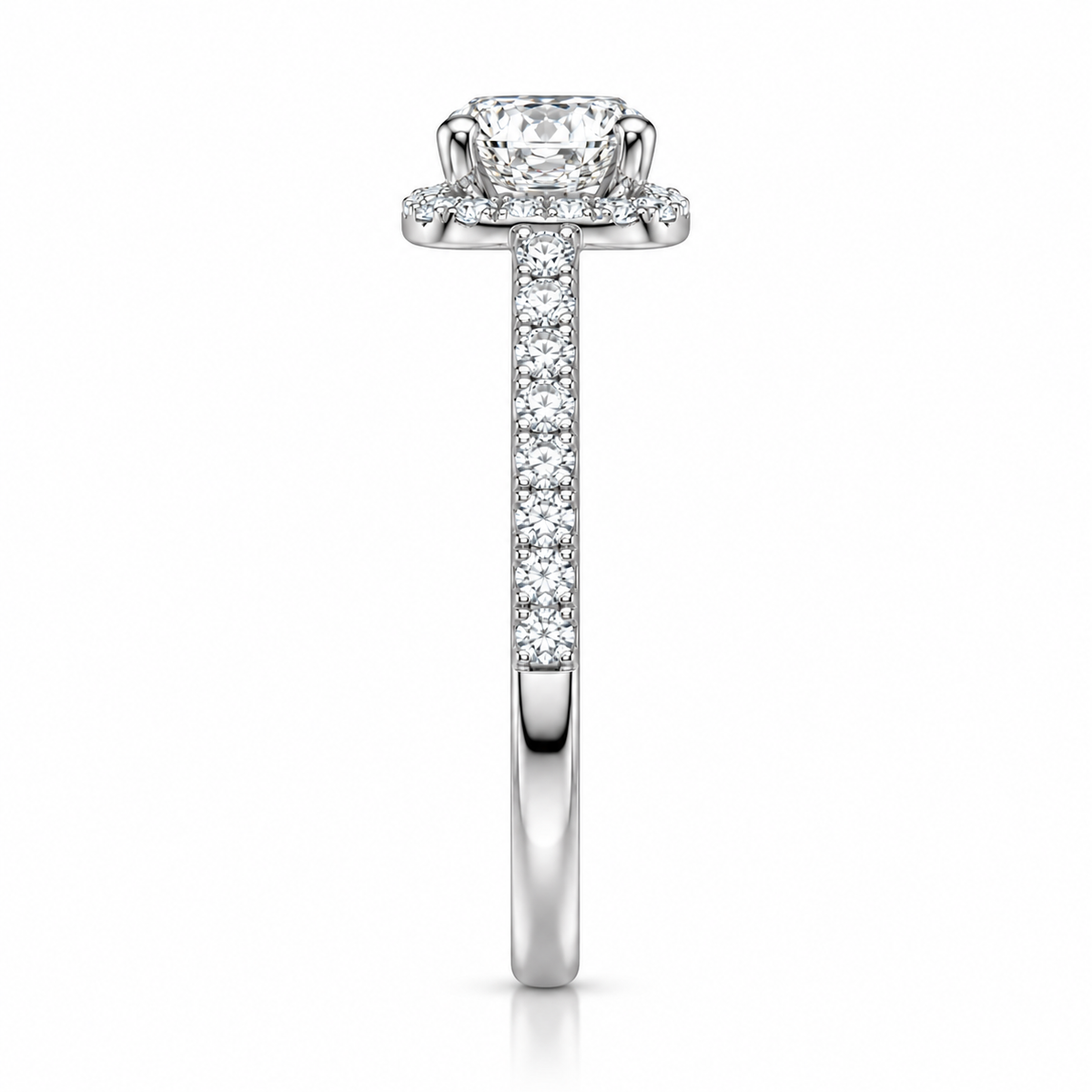 Round Halo Pave Set
