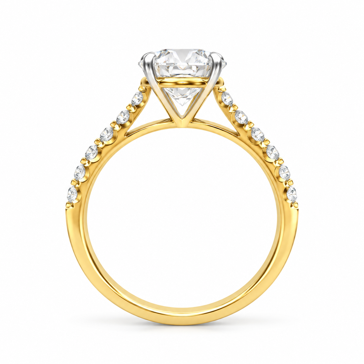 Round Pave Cathedral set