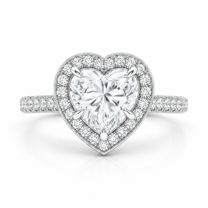 Heart Halo Pave set