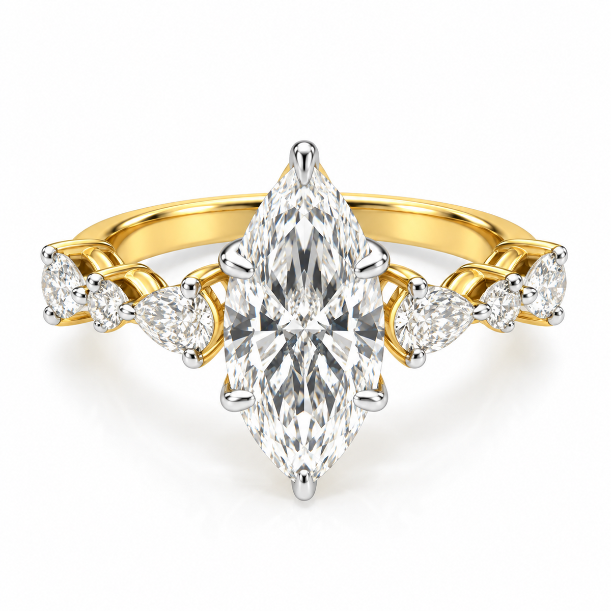 Marquise Pear Round sides