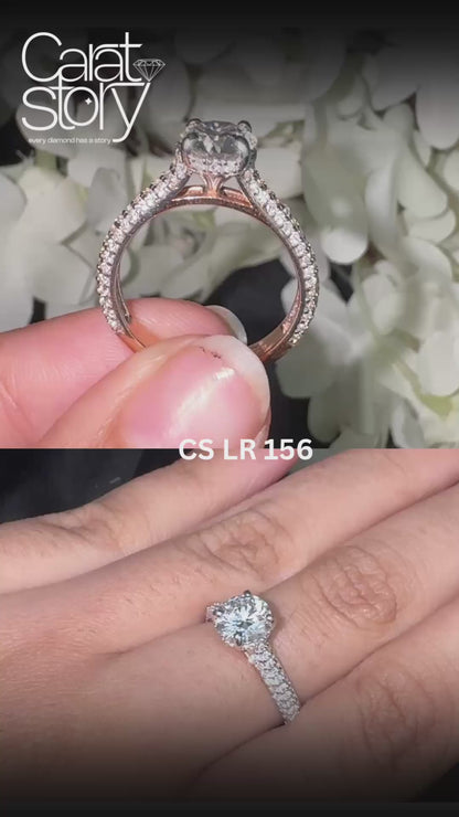Round Hidden Halo Pave Set
