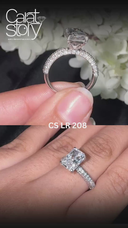 Radiant Half Band Hidden Halo Pave Set