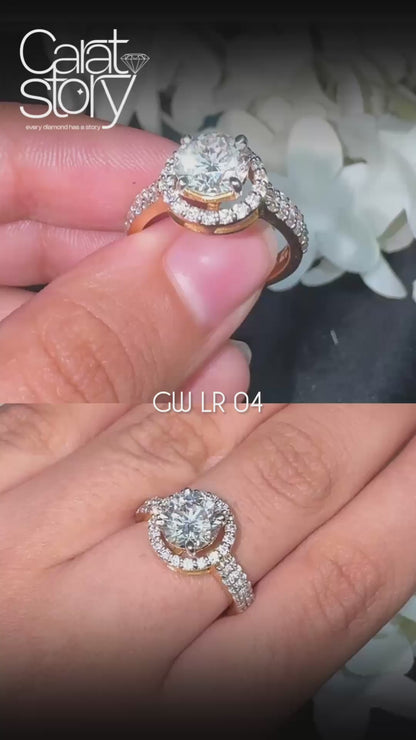 Round Halo Double Pave