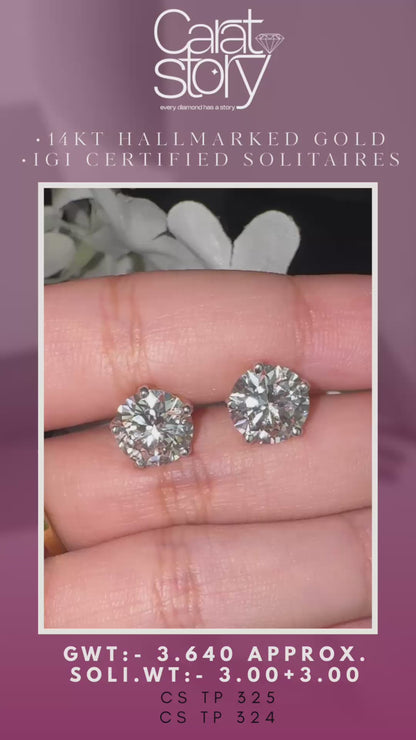 5 Prong Flower Petal Solitaire Studs